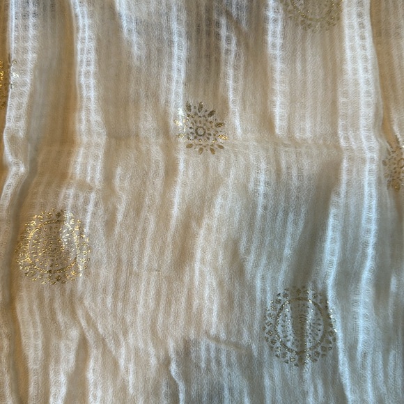 J.Jill India Scarf Tassels Gold Accents NWT - Picture 5 of 7